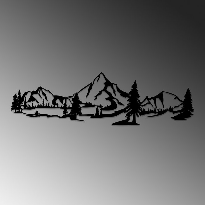 Wallity Landscape 4 Accesorio de Pared Decorativo de Metal Negro